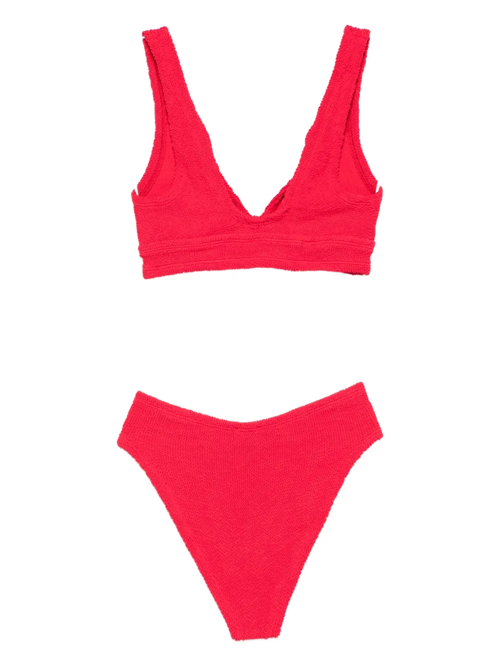 Hunza G Angel Textured-finish Bikini In Red