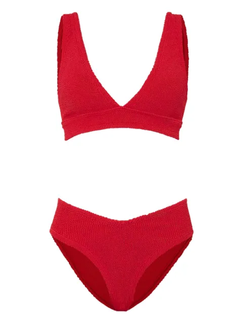 Hunza G Angel textured-finish bikini set