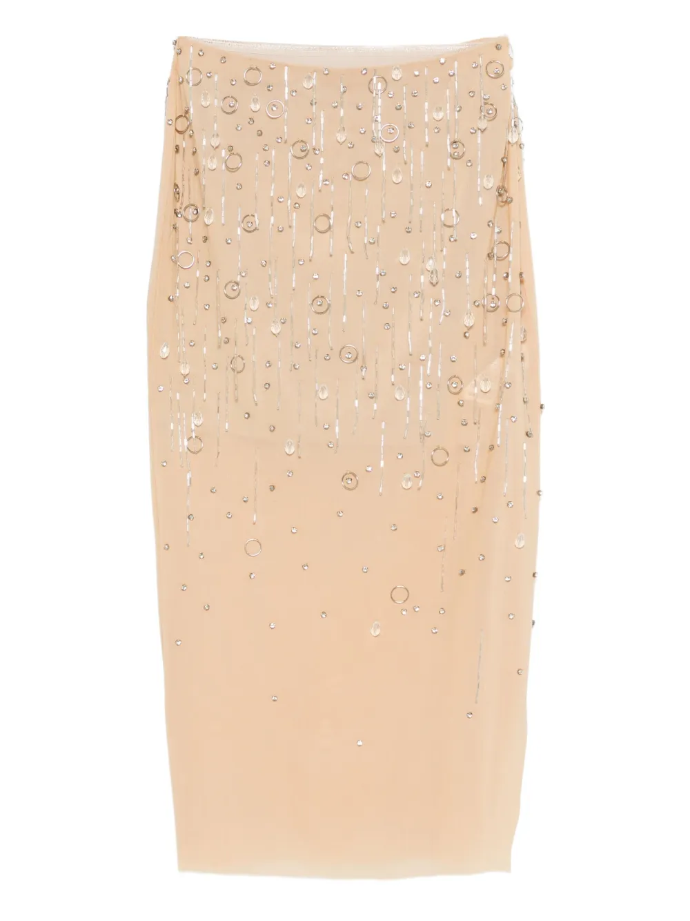Patrizia Pepe jeweled midi skirt - Toni neutri
