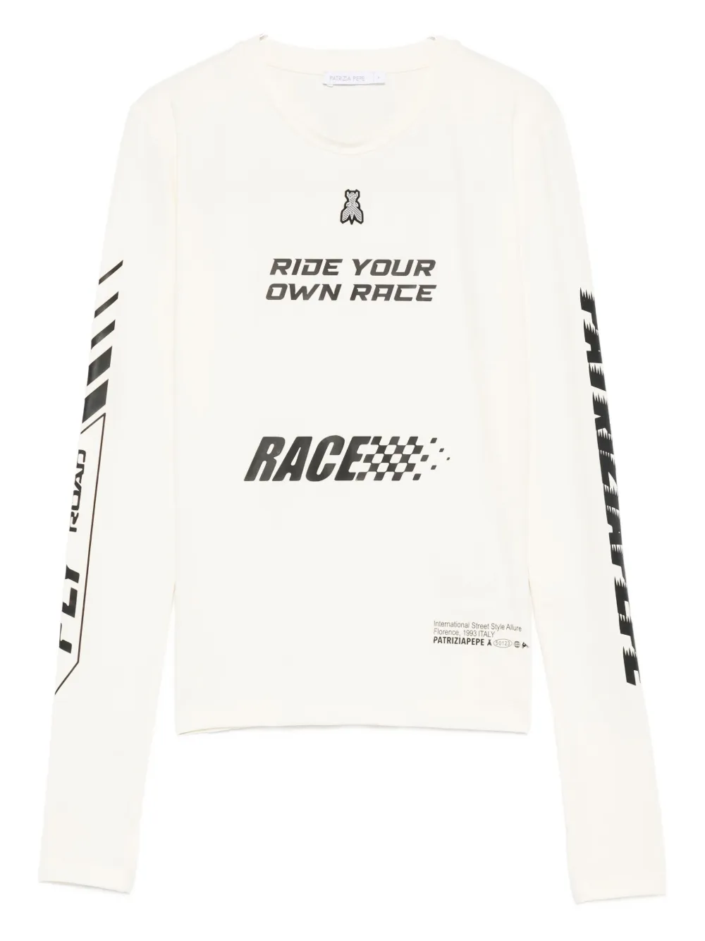 Patrizia Pepe long-sleeve racing T-shirt | White | Image 1
