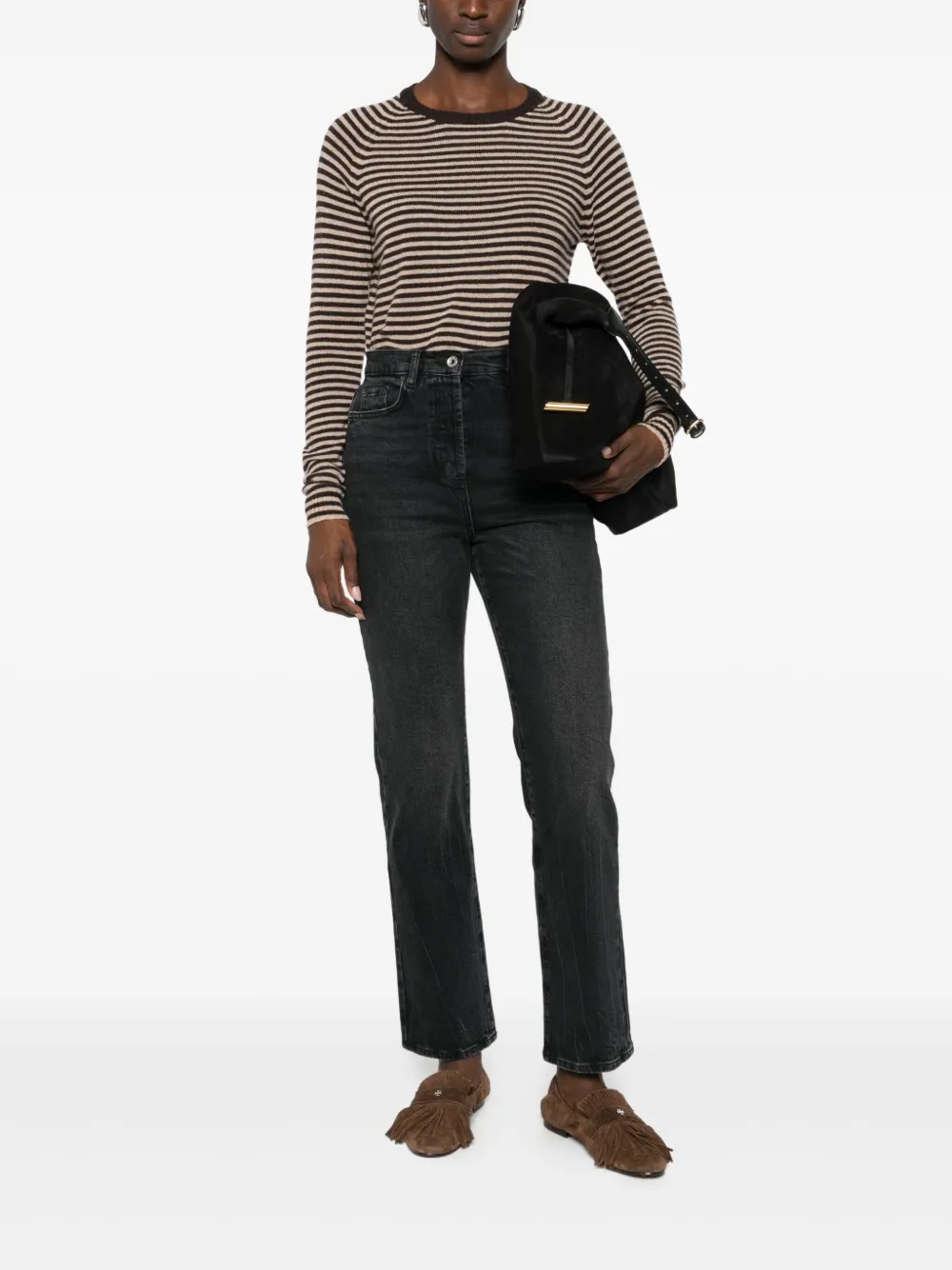 Patrizia Pepe logo-appliqué jeans - Zwart