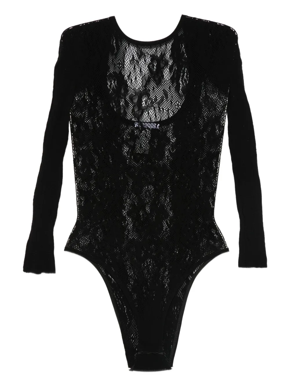 Patrizia Pepe long-sleeved lace body | Black | Image 1