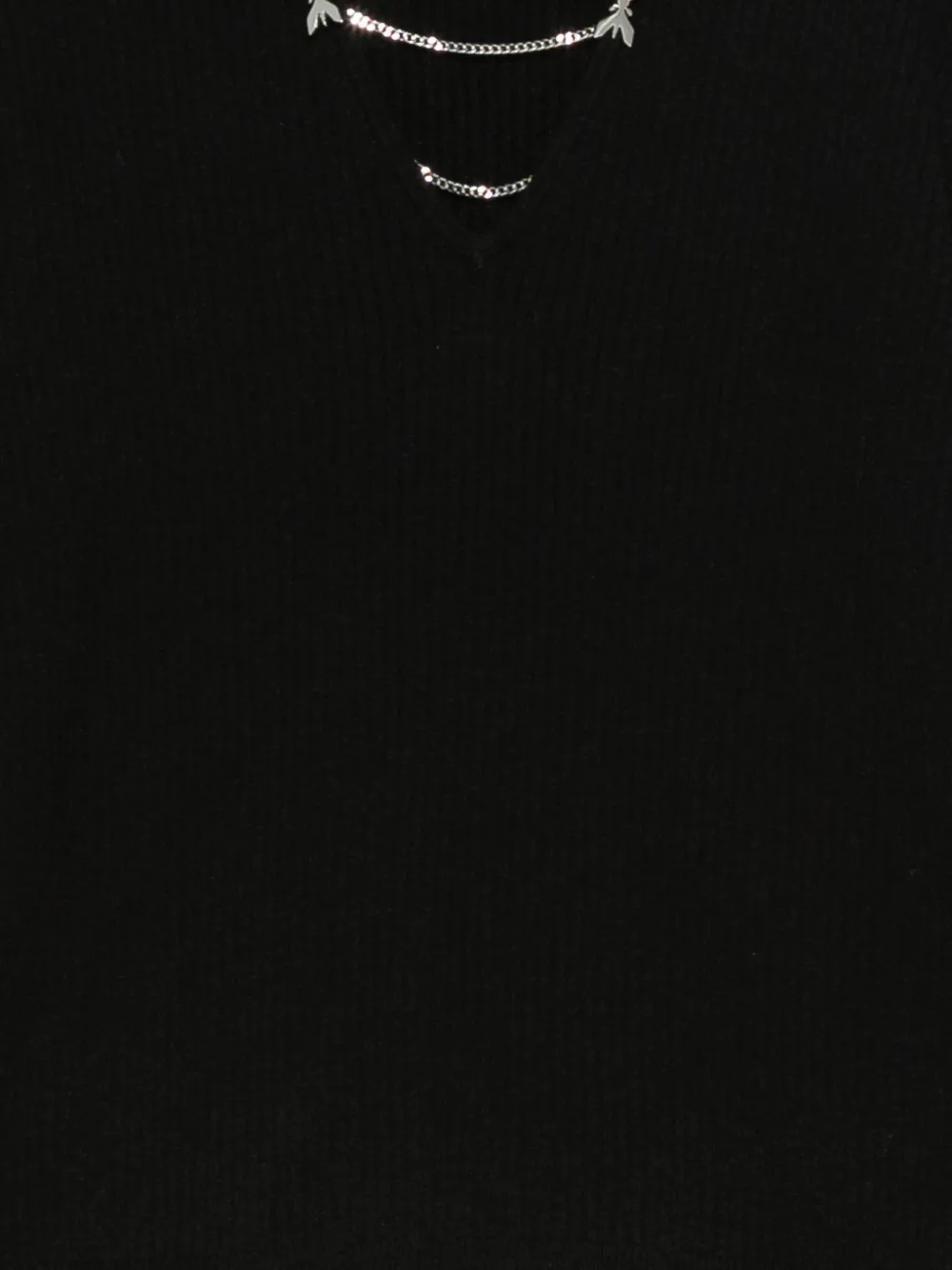 Patrizia Pepe Trui met V-hals en kettingdetail Zwart