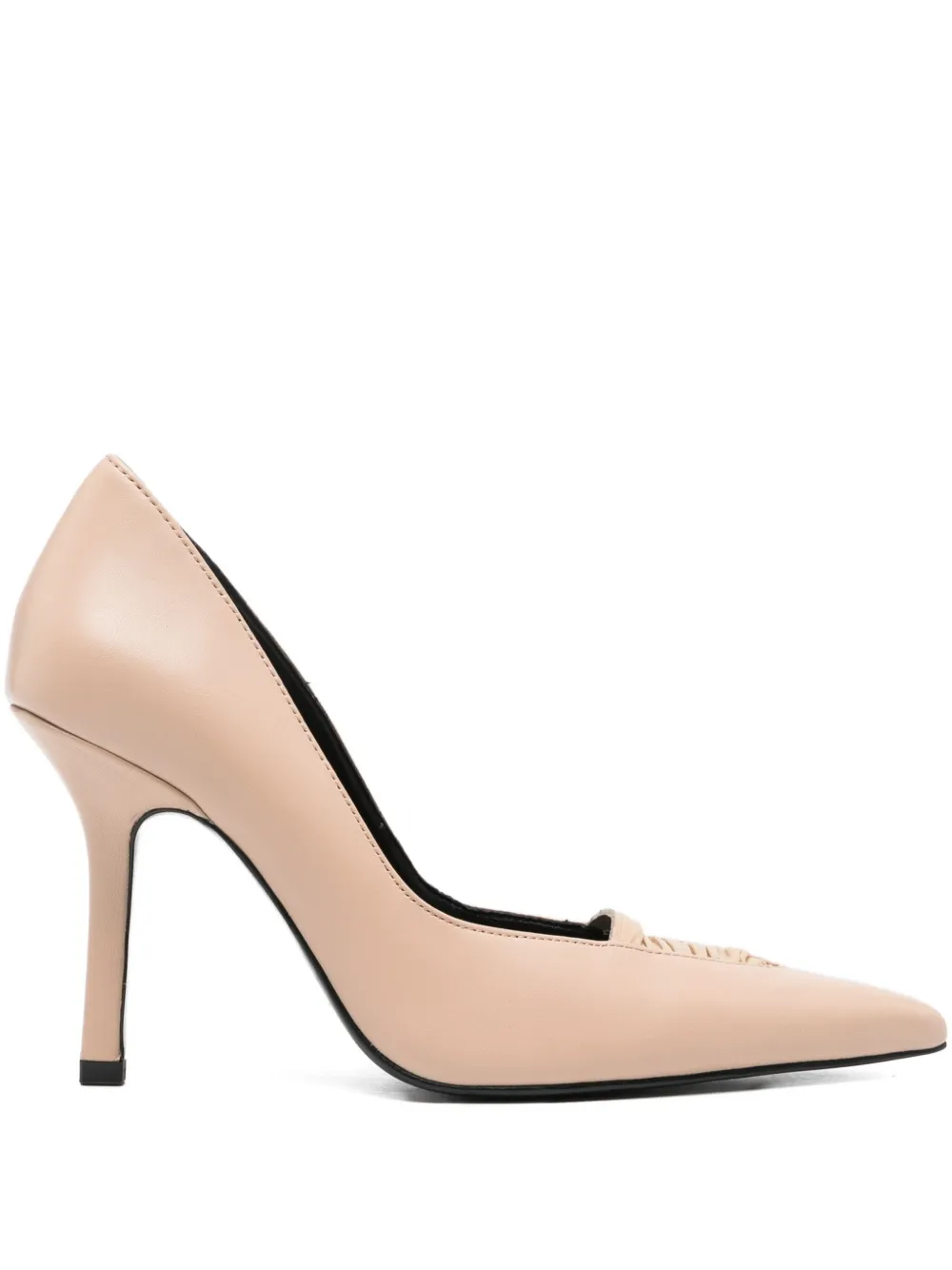 Patrizia Pepe 95mm Leather Stiletto Pumps In Neutral