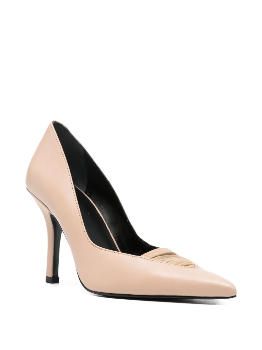 Patrizia Pepe 95mm Leather Stiletto Pumps In Neutral