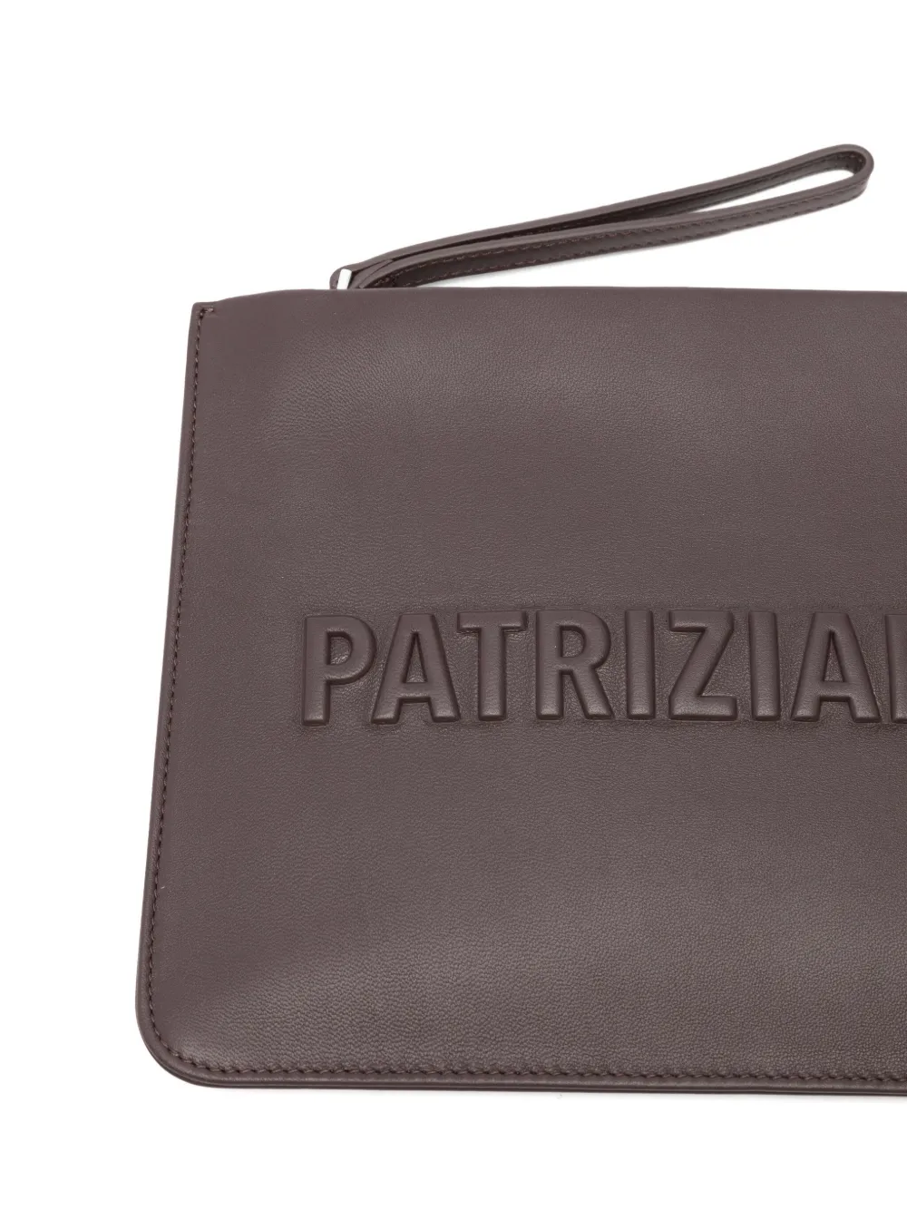 Patrizia Pepe Leather Clutch Bag In Brown