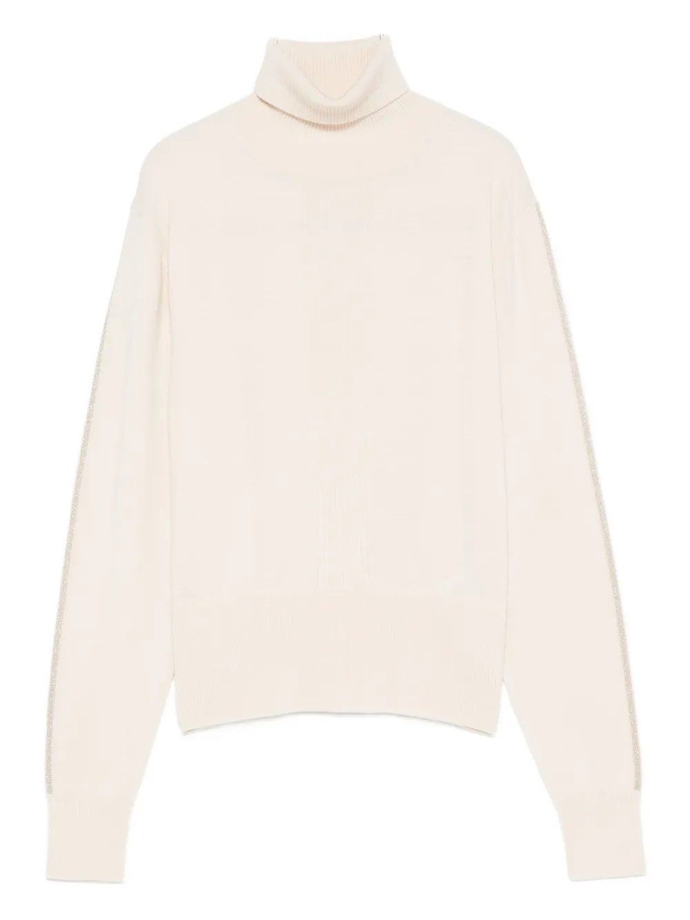 Patrizia Pepe Turtleneck Wool Sweater In Neutral