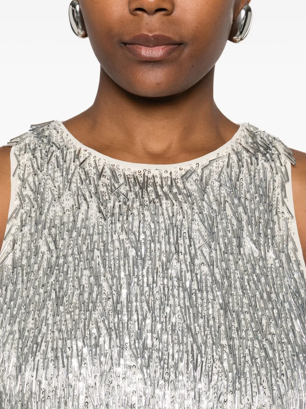 Patrizia Pepe Mini-jurk verfraaid met pailletten Grijs