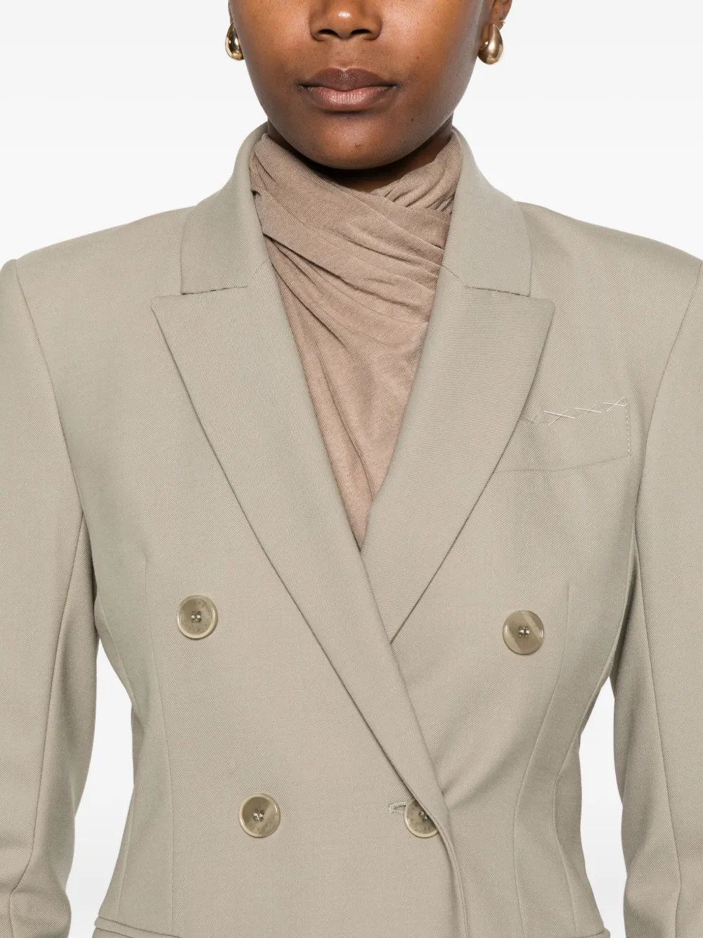 Patrizia Pepe Double-breasted Blazer In Neutral