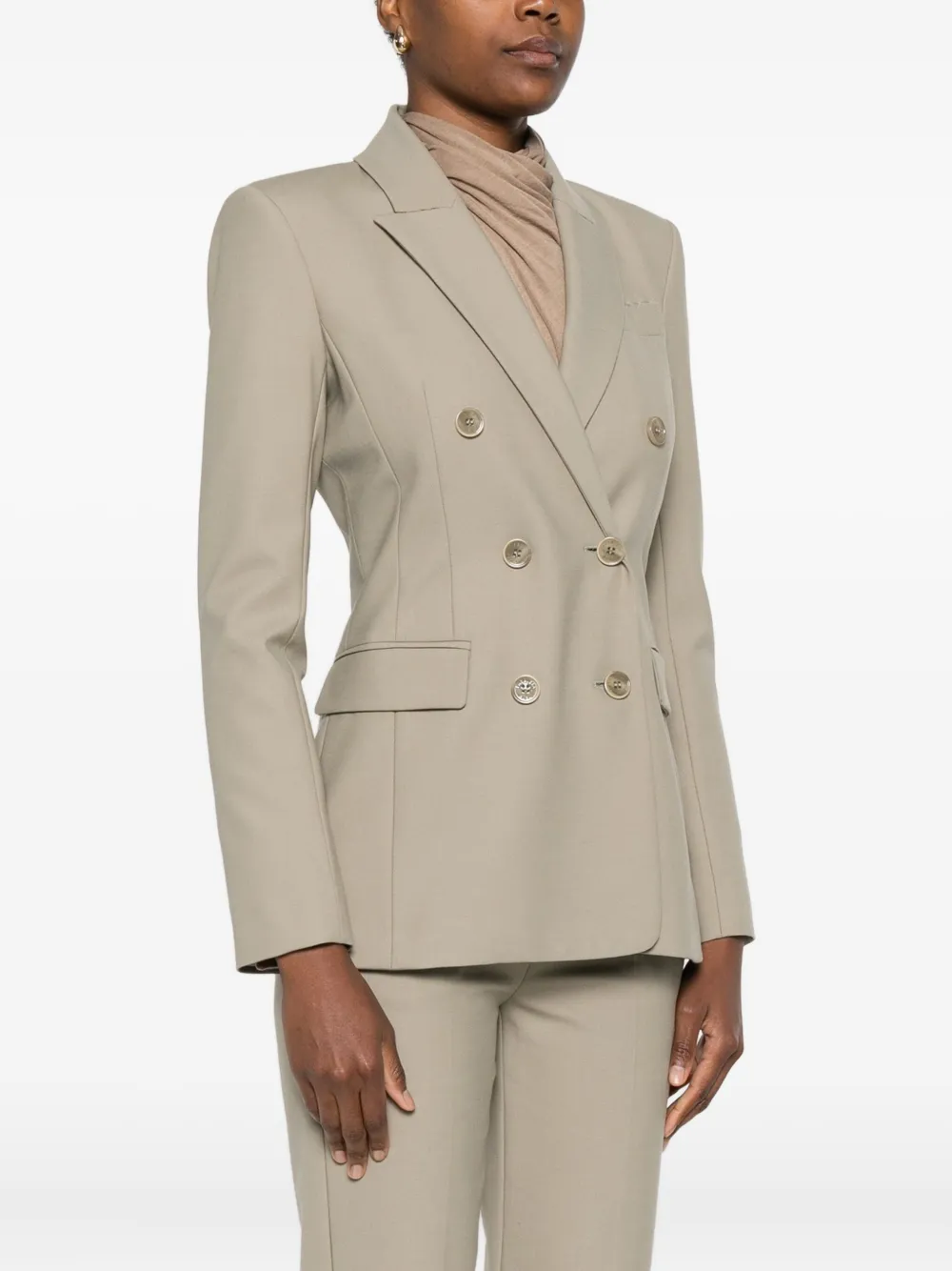 Patrizia Pepe Double-breasted Blazer In Neutral