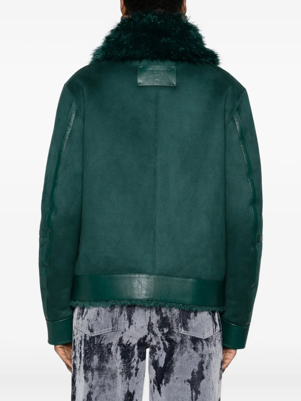 Patrizia Pepe Zip-up Faux Fur Jacket In Green