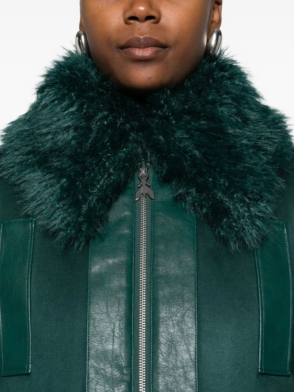 Patrizia Pepe Jack van imitatiebont met rits Groen