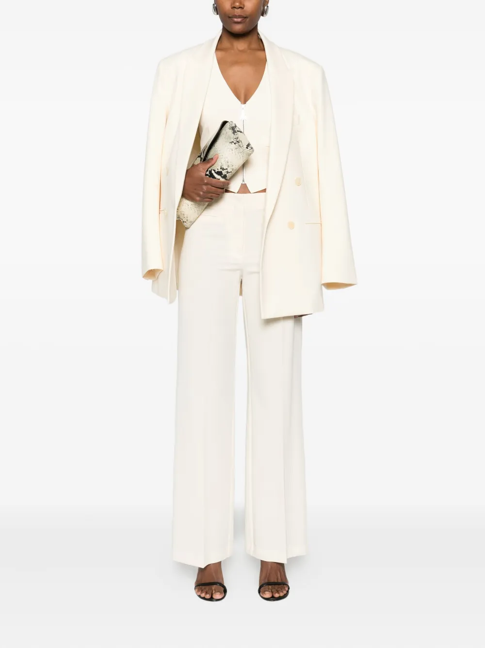 Patrizia Pepe High waist flared broek - Wit