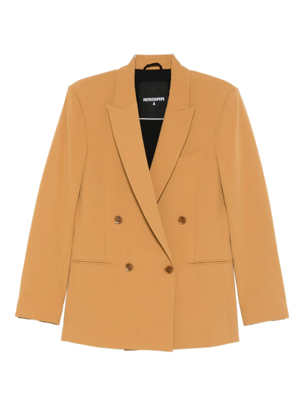 Patrizia Pepe Double-breasted Blazer In Brown