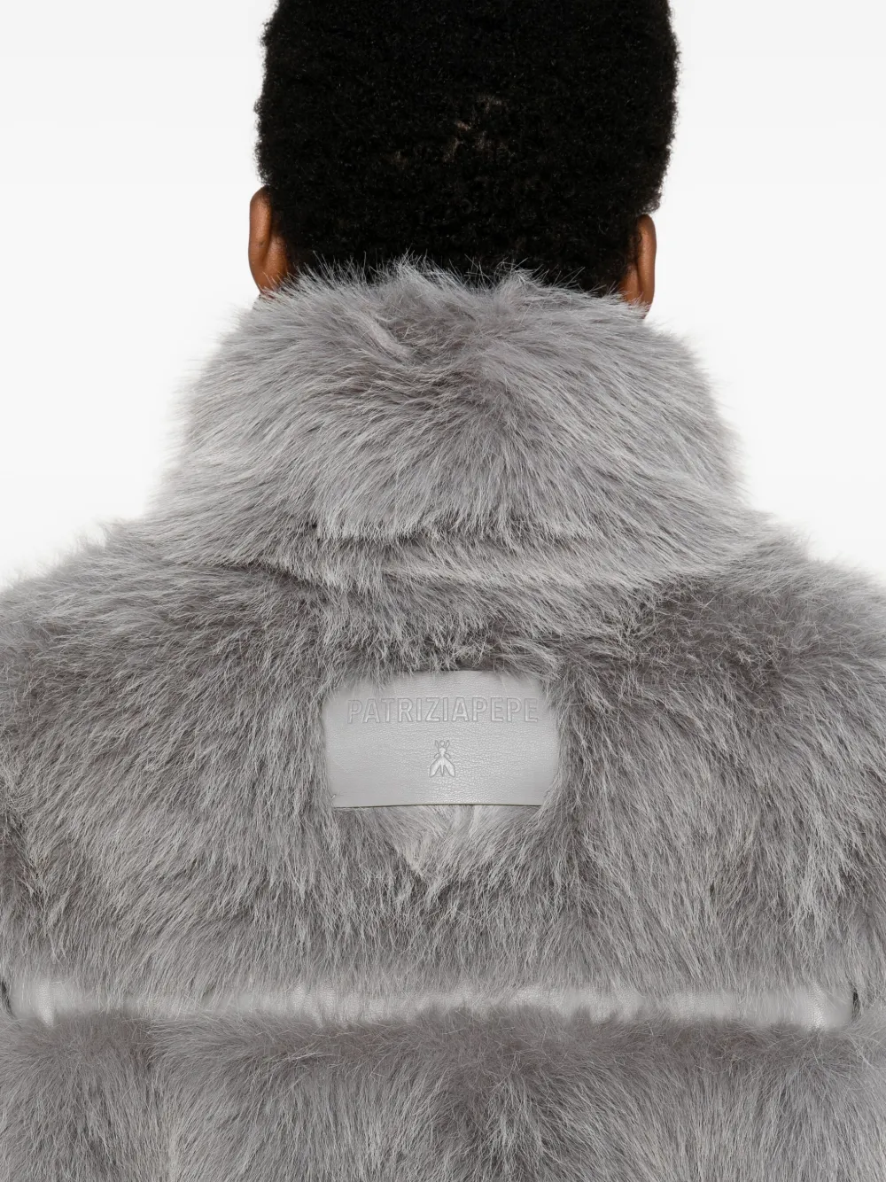 Patrizia Pepe Faux Fur Jacket In Gray