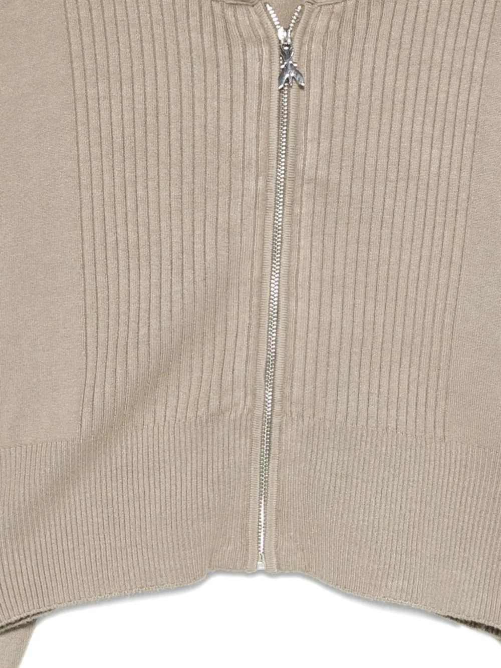 Patrizia Pepe Geribbeld vest met capuchon Beige