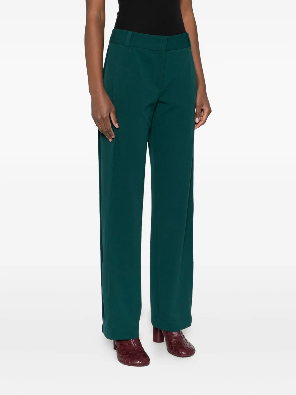 Patrizia Pepe Straight-leg Trousers In Green