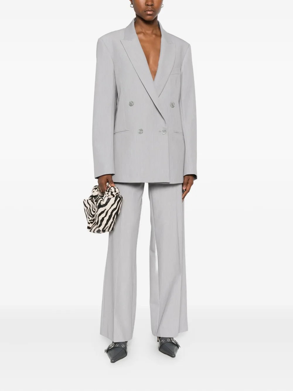 Patrizia Pepe Essential Blazer In Gray