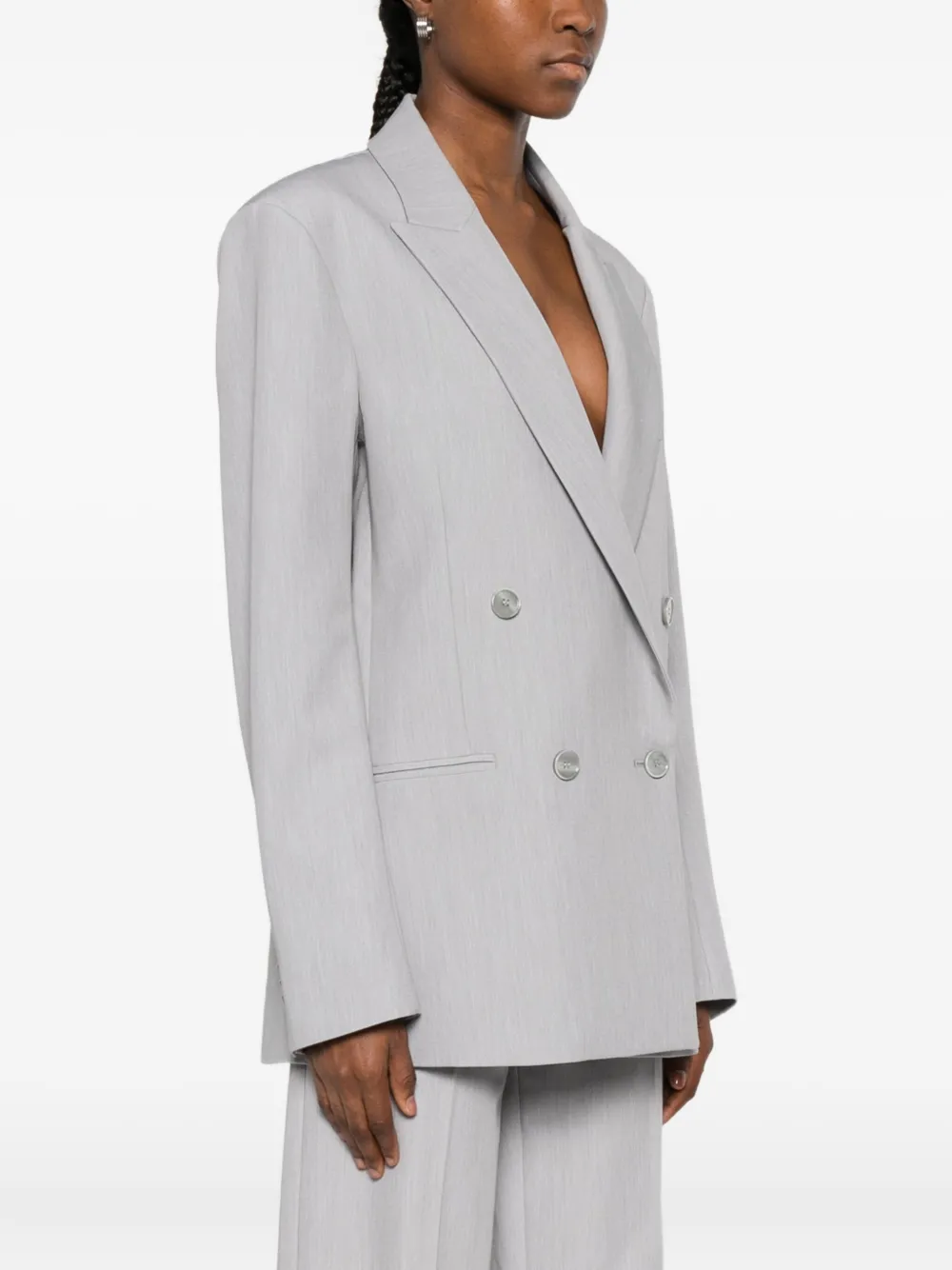 Patrizia Pepe Essential Blazer In Gray