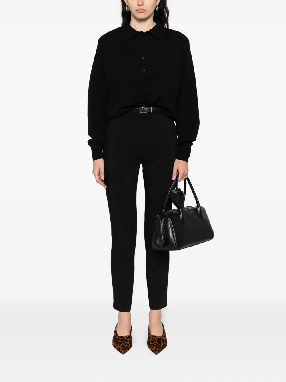 Patrizia Pepe Crêpe broek - Zwart