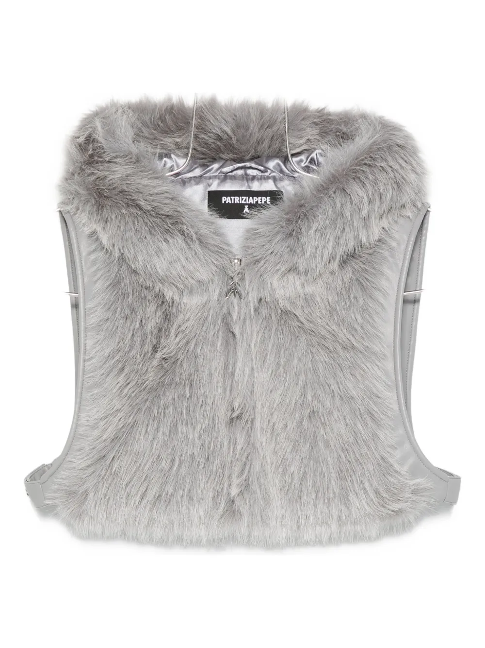Patrizia Pepe Hooded Waistcoat In Gray