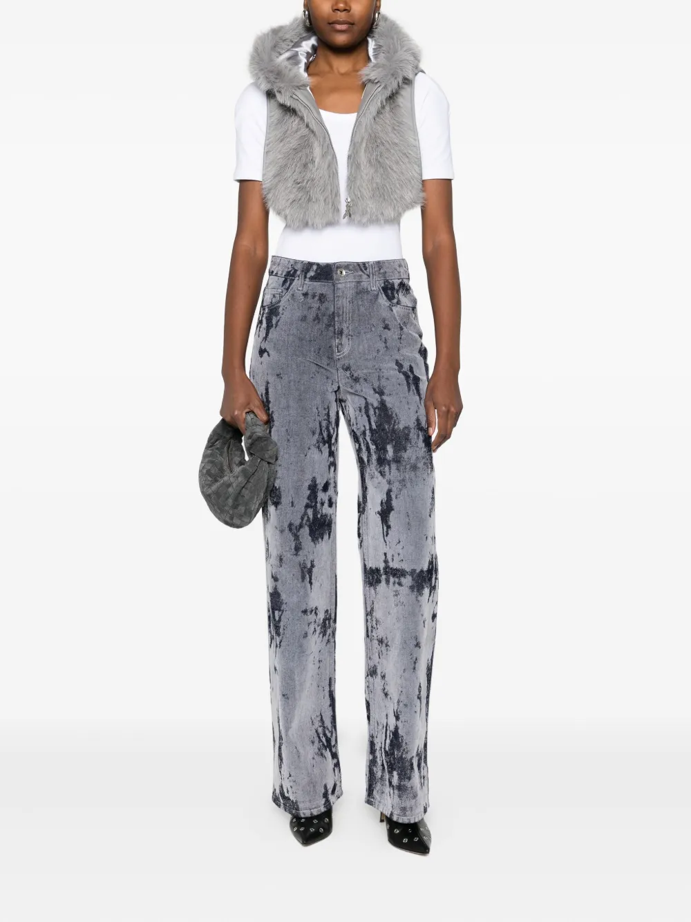 Patrizia Pepe Hooded Waistcoat In Gray