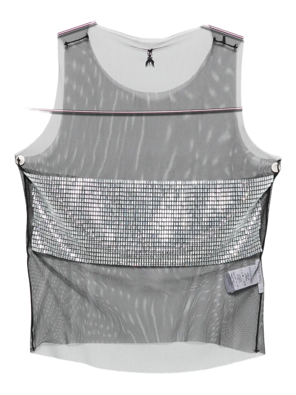 Patrizia Pepe rhinestone-embellished tank top - メタリック Patrizia Pepe rhinestone-embellished tank top - メタリック