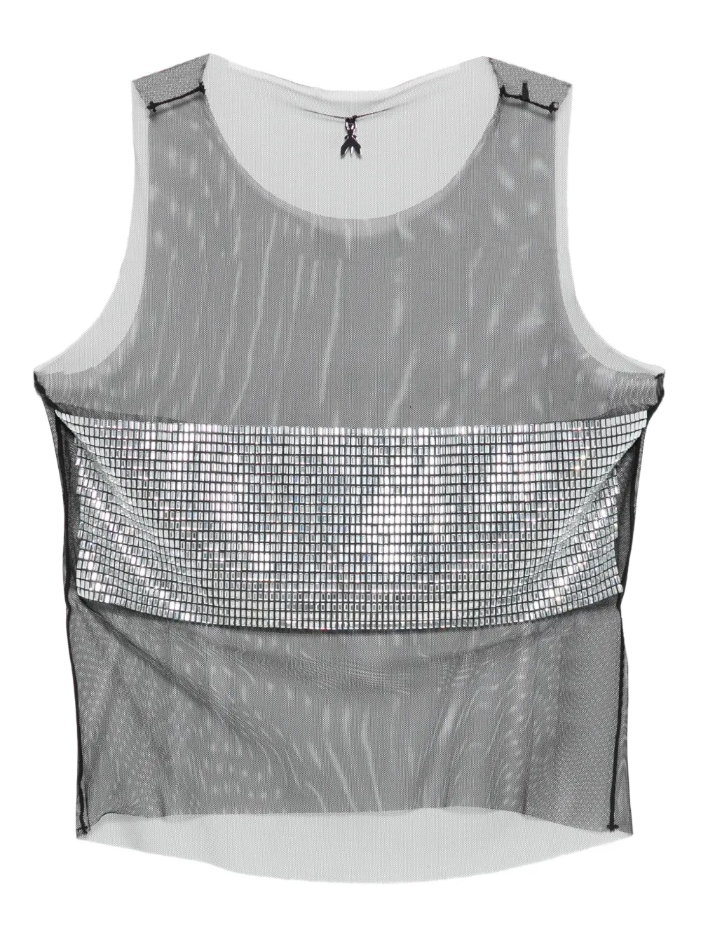 Patrizia Pepe rhinestone-embellished tank top | Metallic | Image 1