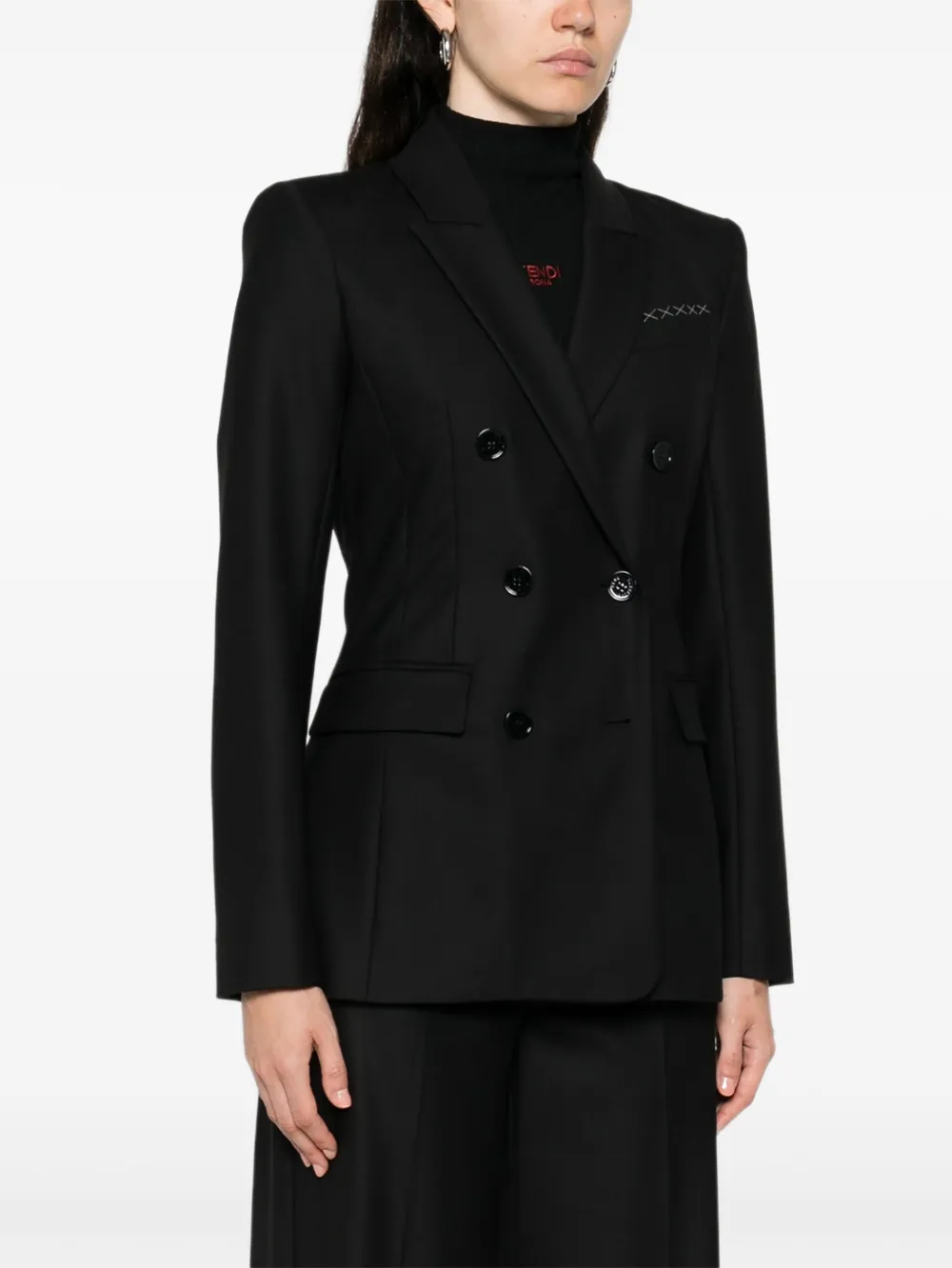 Patrizia Pepe Blazer met dubbele rij knopen Zwart