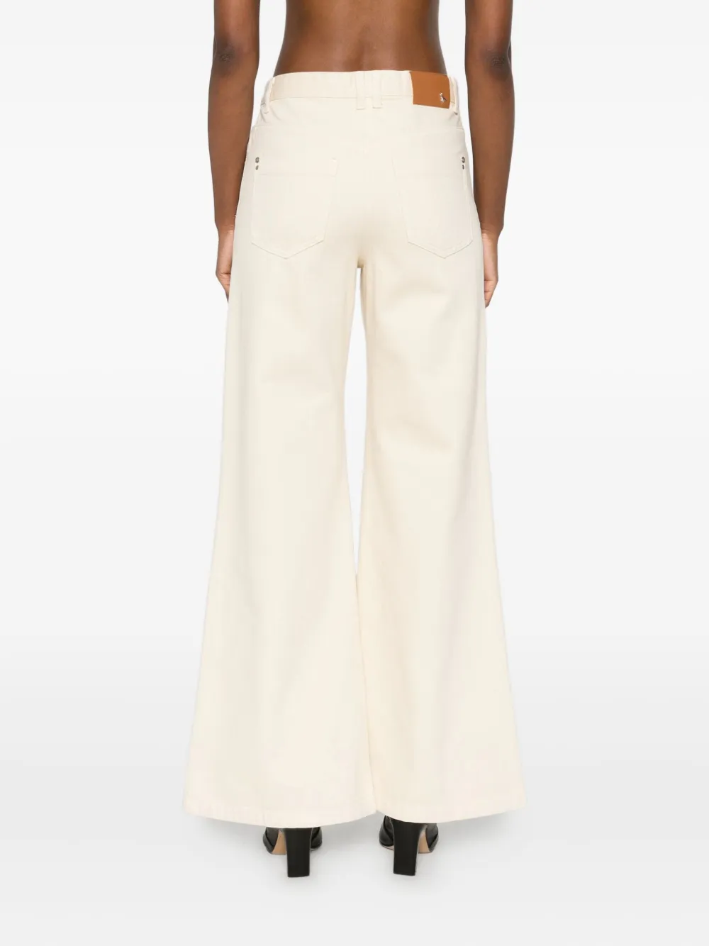 Patrizia Pepe Wide-leg Jeans In Neutral