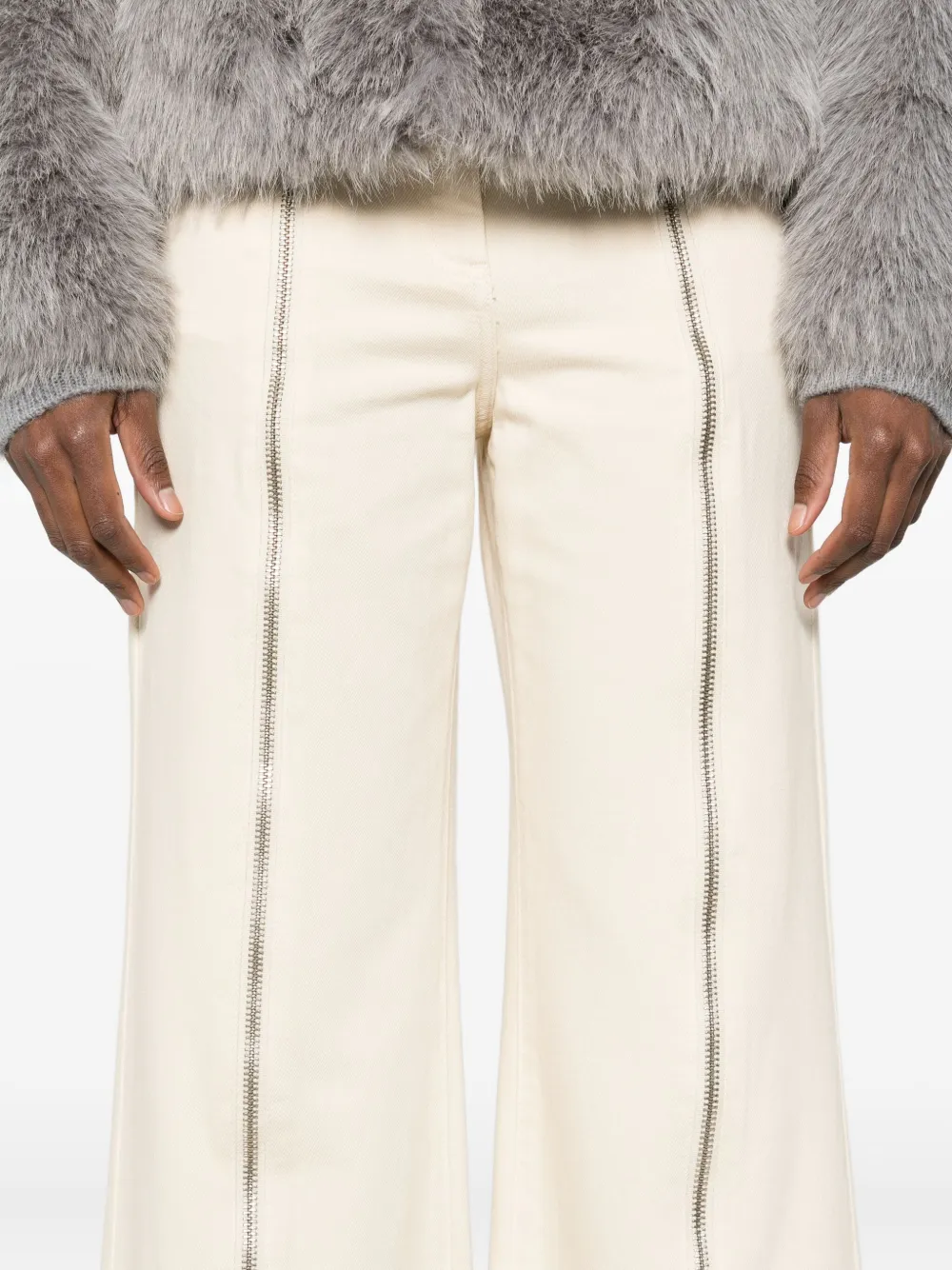 Patrizia Pepe Wide-leg Jeans In Neutral