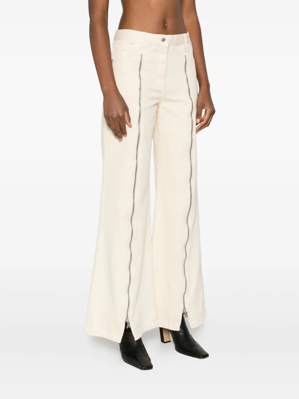 Patrizia Pepe Wide-leg Jeans In Neutral