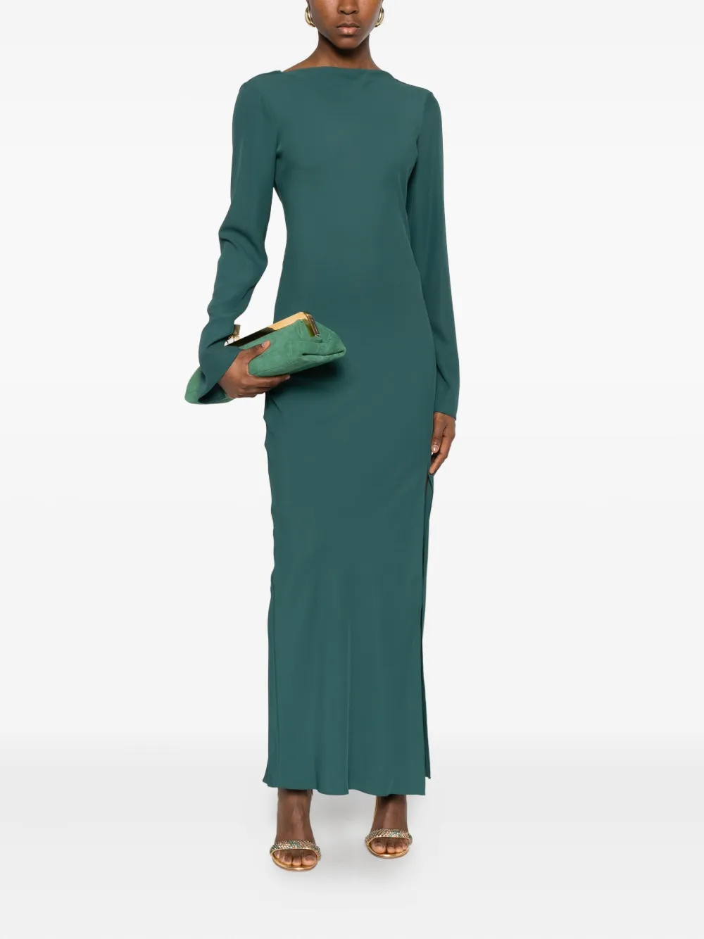 Patrizia Pepe Midi-jurk met lange mouwen - Groen