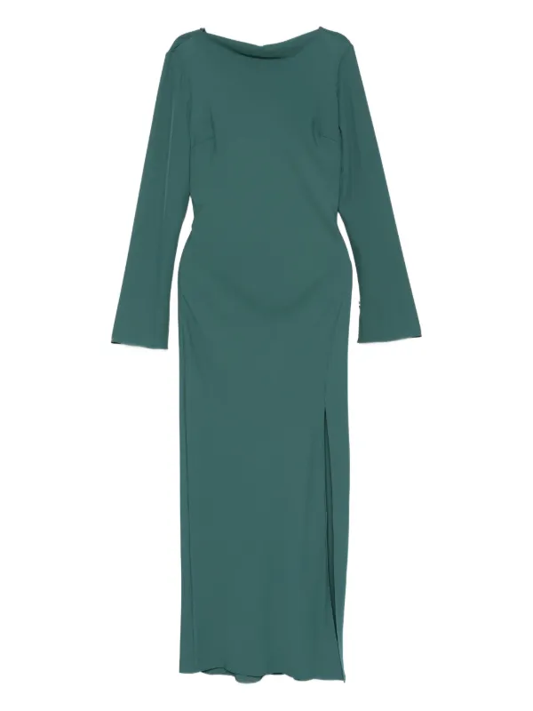 green race day dress Olive Green Ribbed Sleeveless Belted Knit Midi Dress