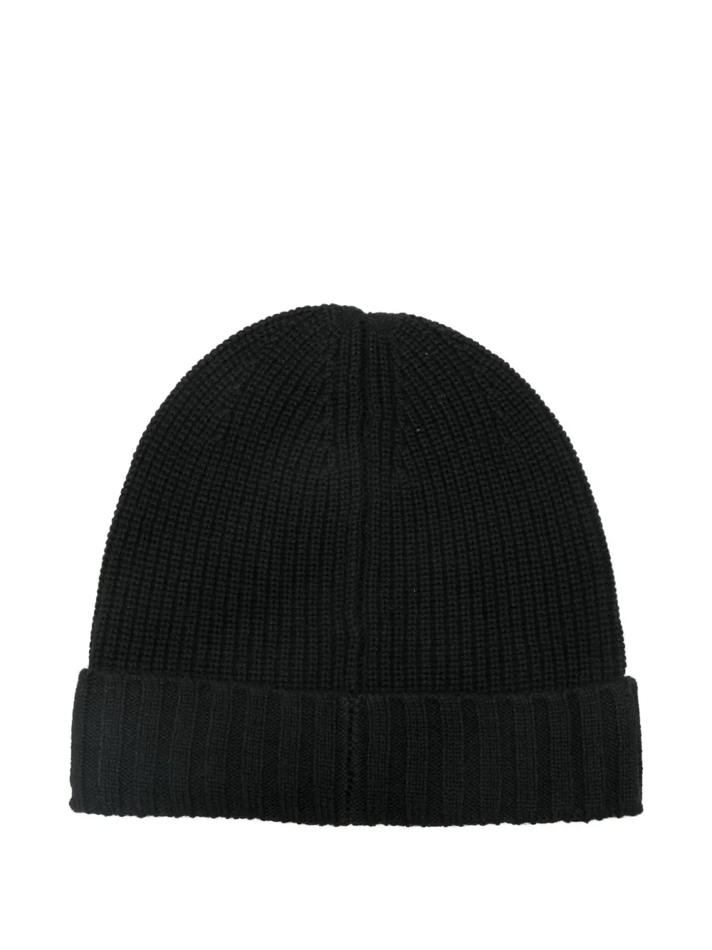 Patrizia Pepe logo-appliqué ribbed-knit beanie - Zwart