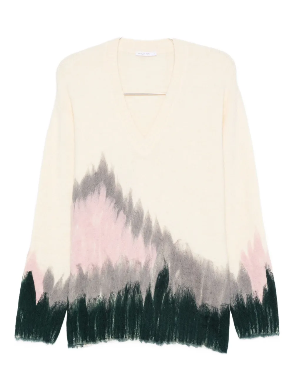 Patrizia Pepe Patterned V-neck Sweater In Neutral