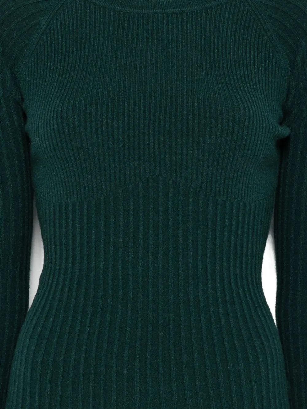 Patrizia Pepe Ribbed Sweater In Green