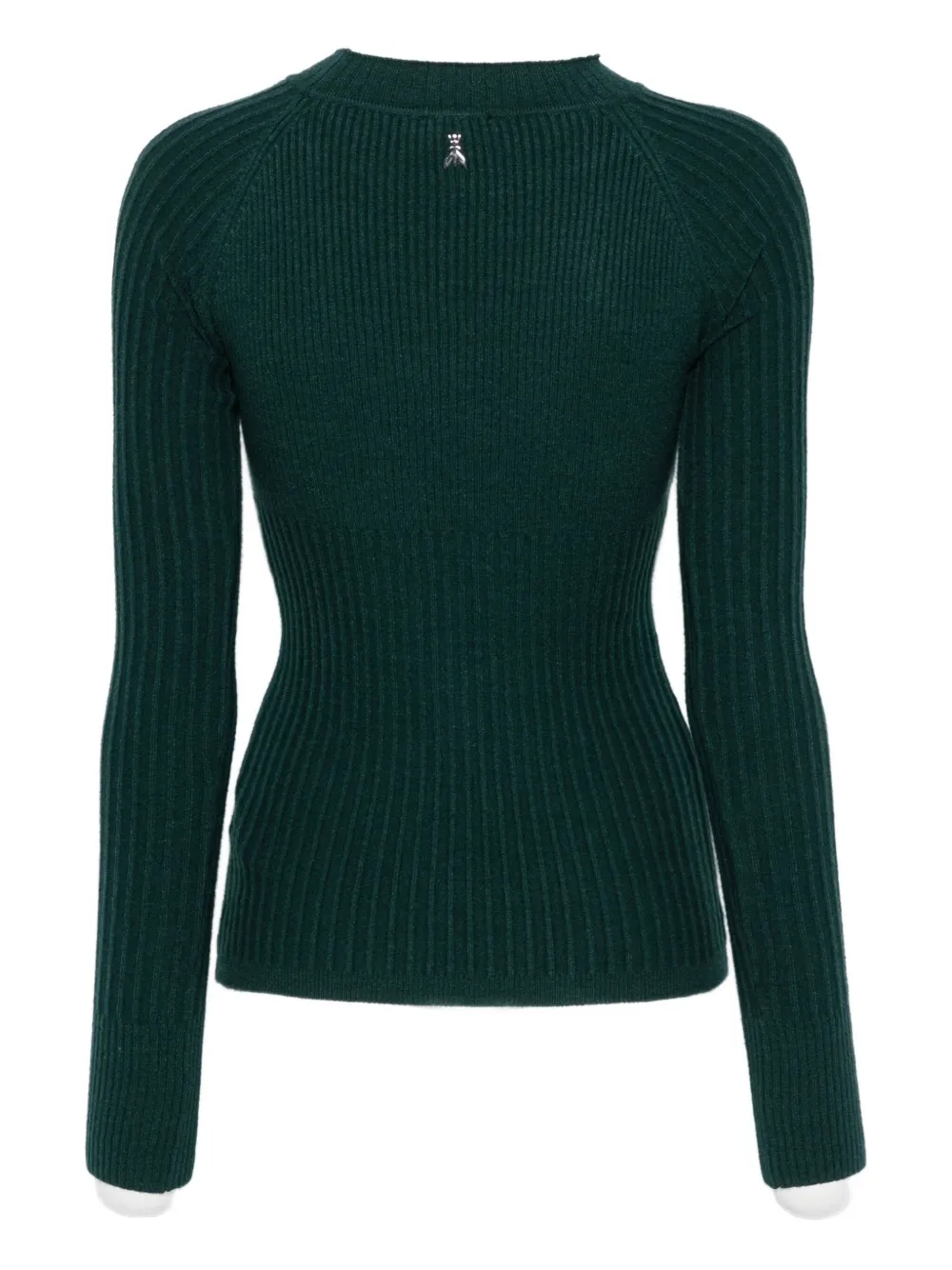 Patrizia Pepe Ribbed Sweater In Green