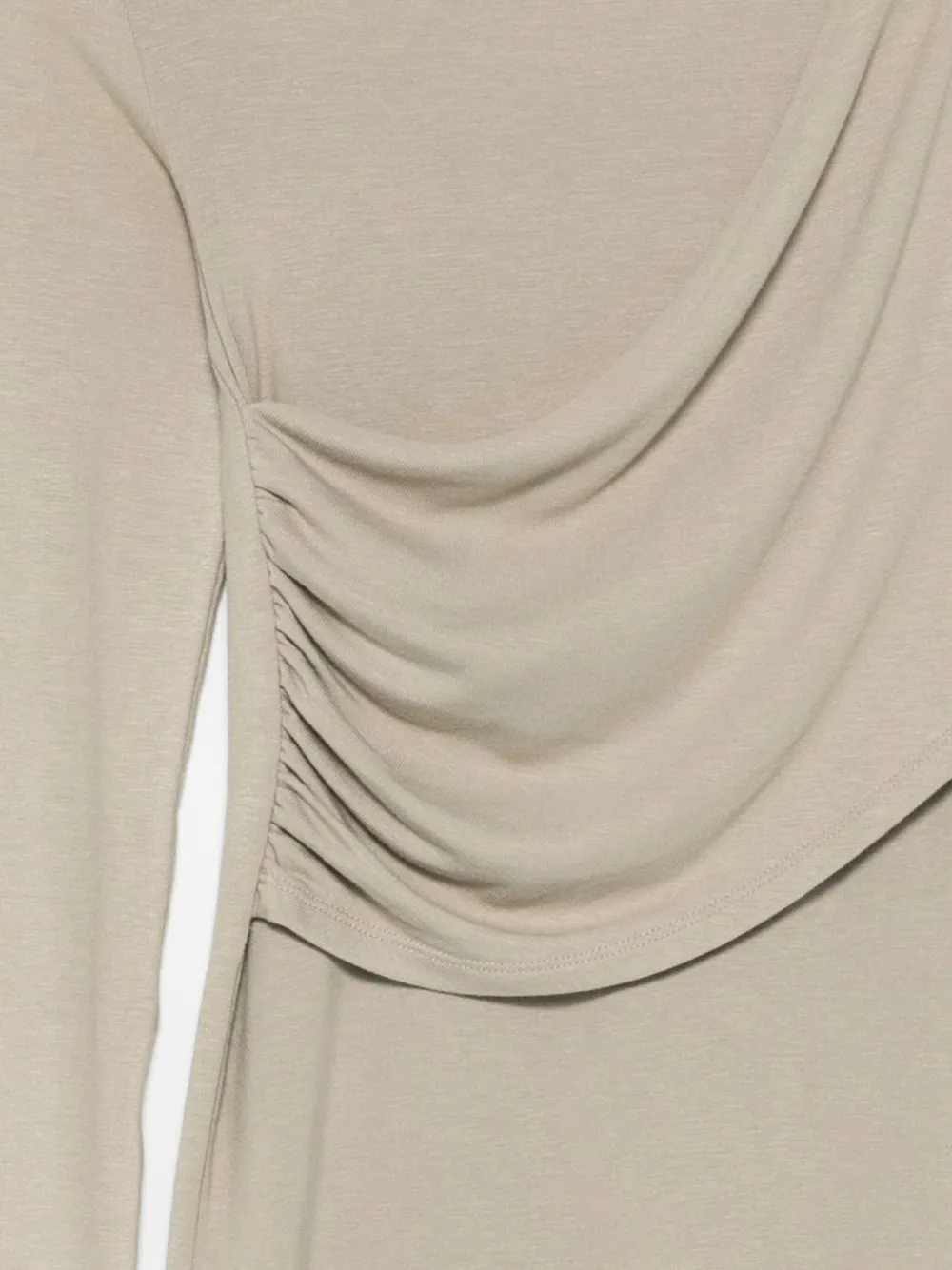 Patrizia Pepe High-neck Draped Top In Neutral