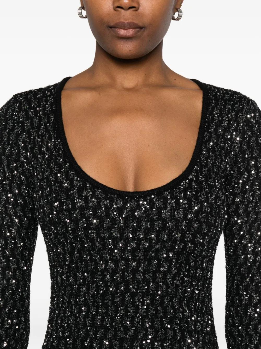 Patrizia Pepe Mini-jurk verfraaid met pailletten Zwart