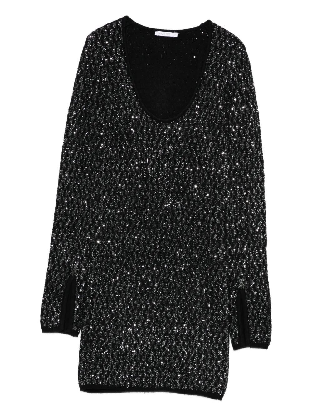 Patrizia Pepe sequin-embellished mini dress - Nero