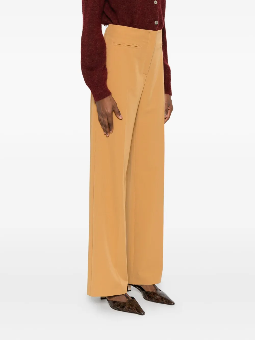 Patrizia Pepe Flared Trousers In Brown