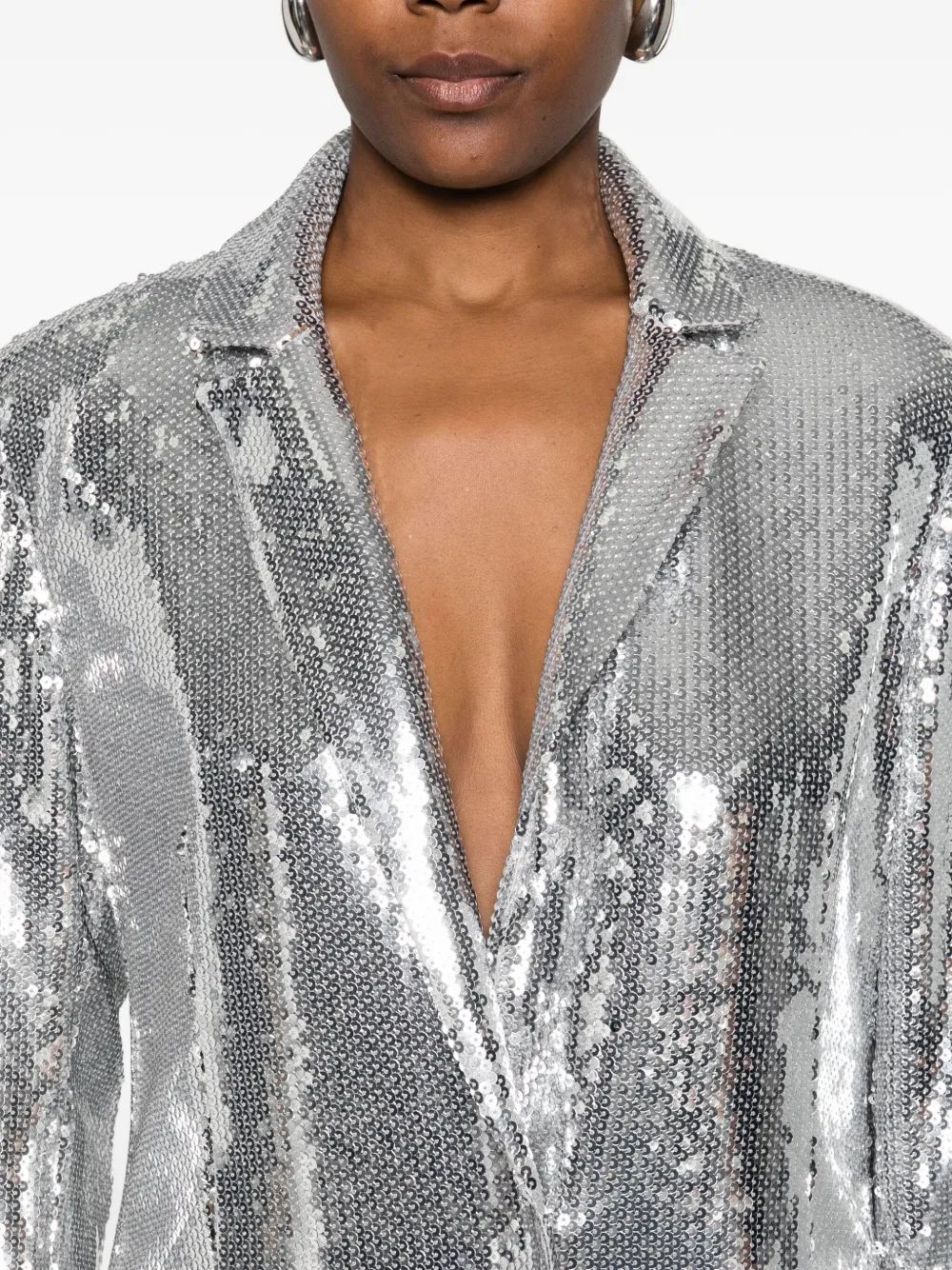 Patrizia Pepe Sequinned Blazer In Gray