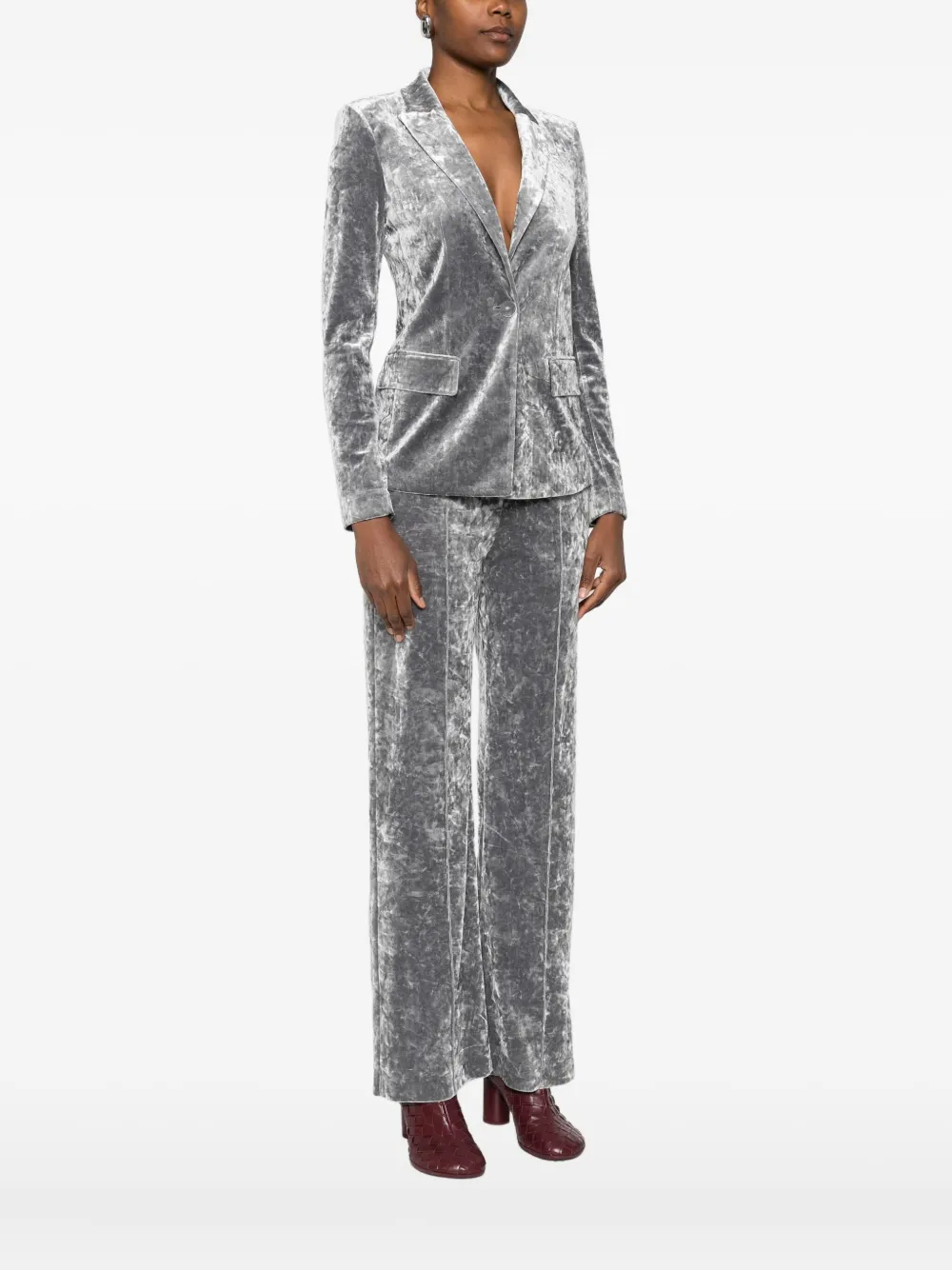 Patrizia Pepe Single-breasted Blazer In Gray