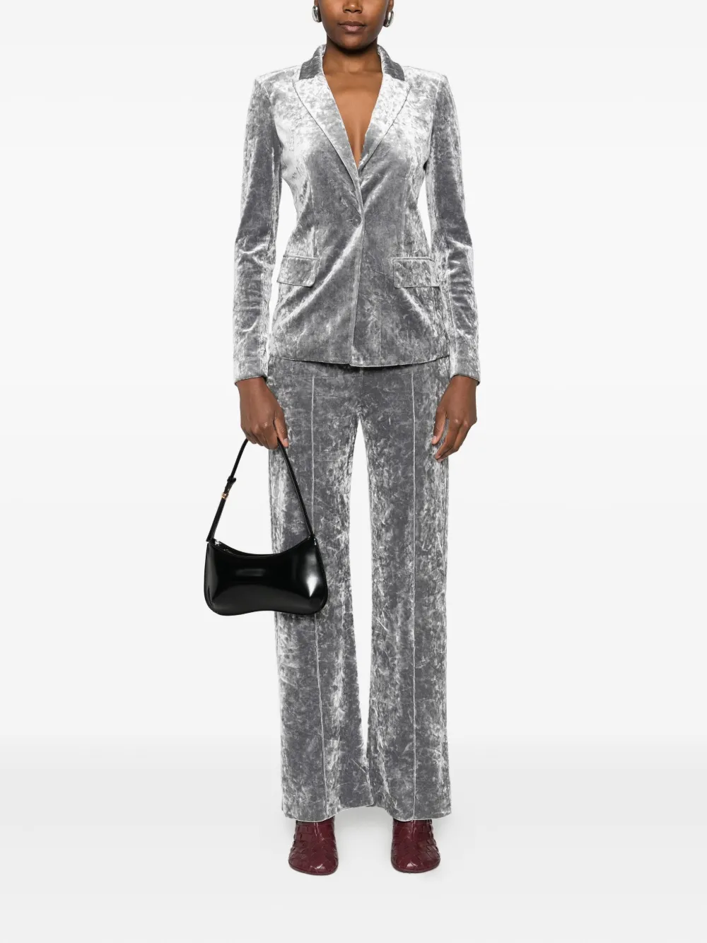 Patrizia Pepe Single-breasted Blazer In Gray