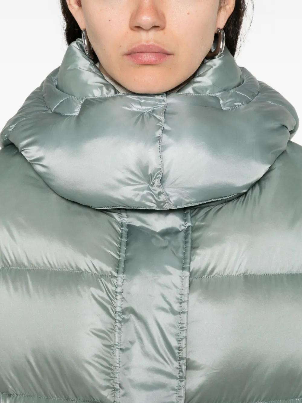 Patrizia Pepe Hooded Puffer Jacket In Green