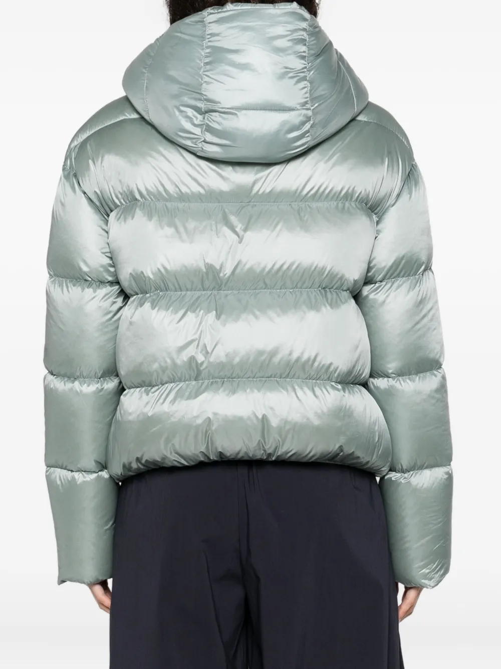 Patrizia Pepe Hooded Puffer Jacket In Green