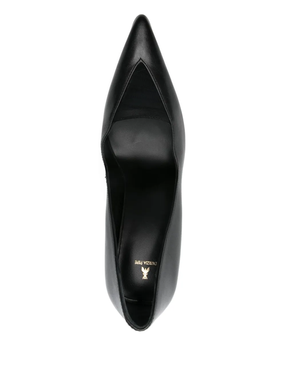 Patrizia Pepe 95 mm leren pumps met puntige neus Zwart