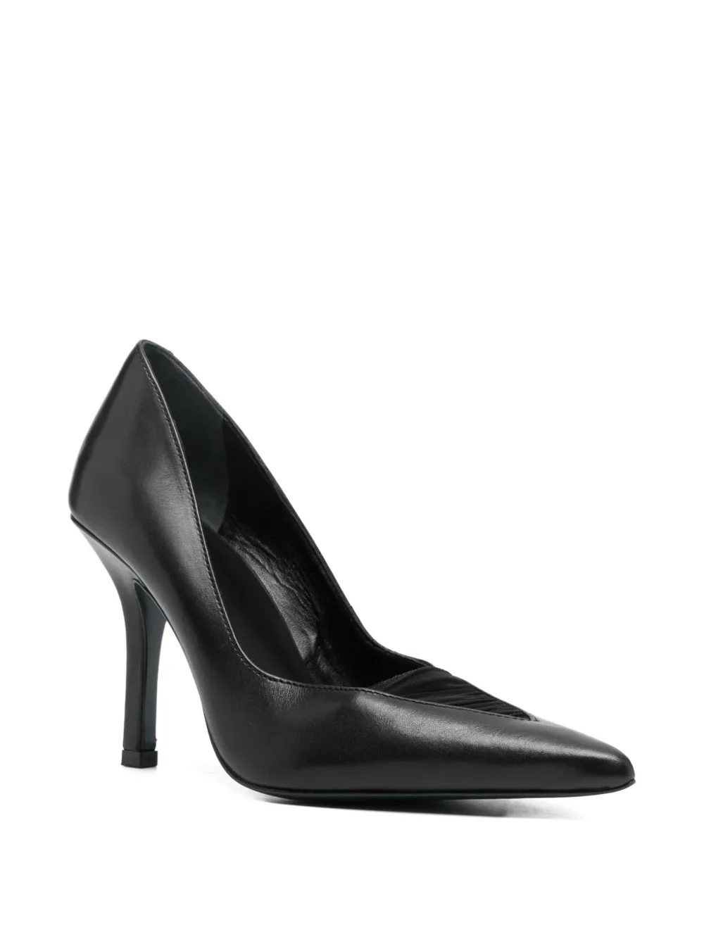 Patrizia Pepe 95 mm leren pumps met puntige neus Zwart