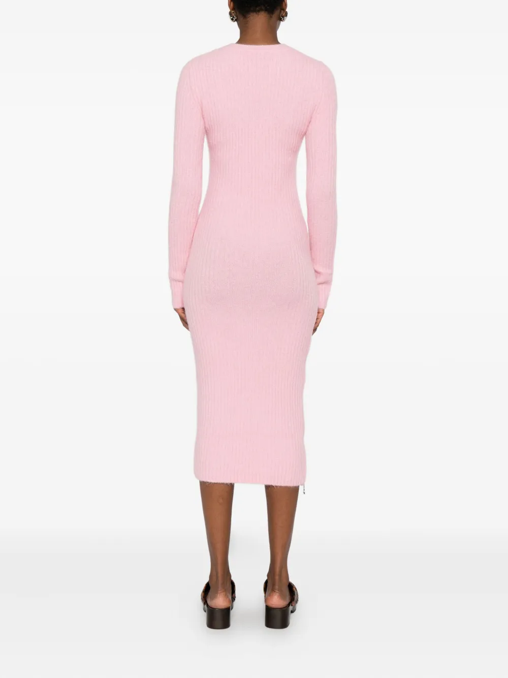 Patrizia Pepe Gebreide midi-jurk Roze